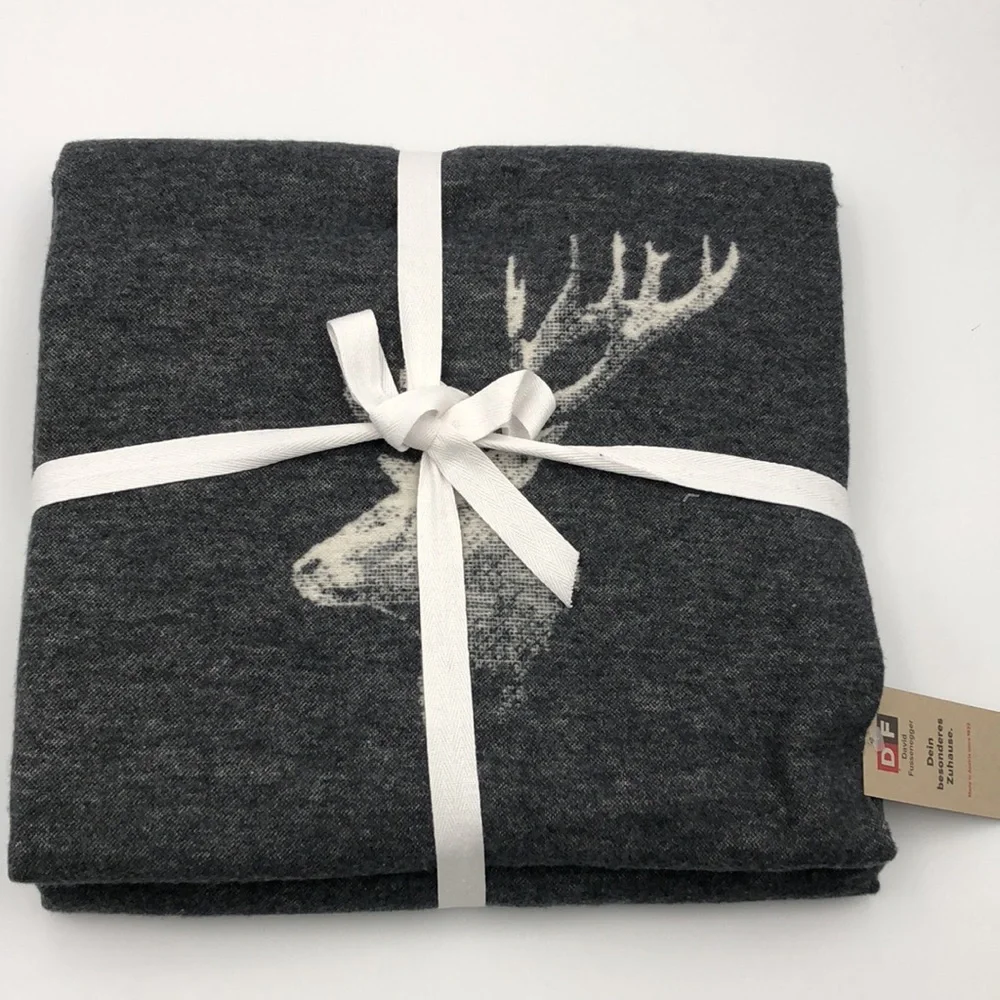 David Fussenegger Savona Throw Photorealistic Stag Head Blanket